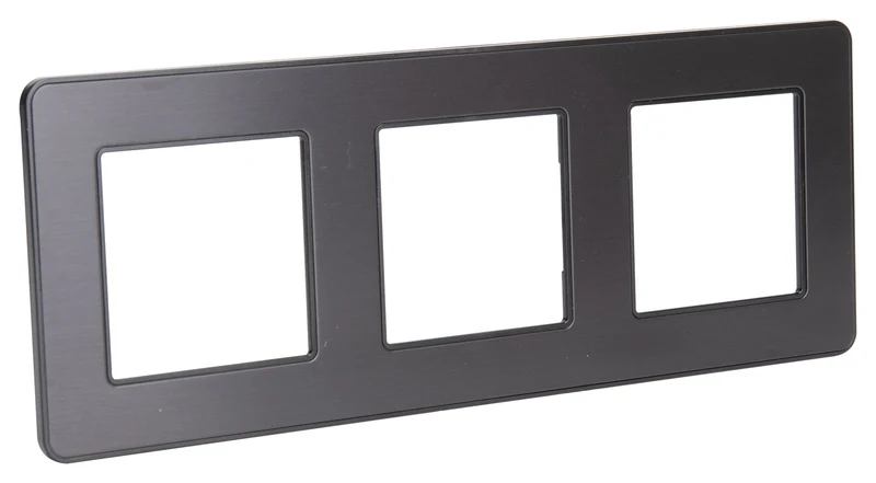 Plaque de finition triple - métal Noir - Kouro - Zenitech