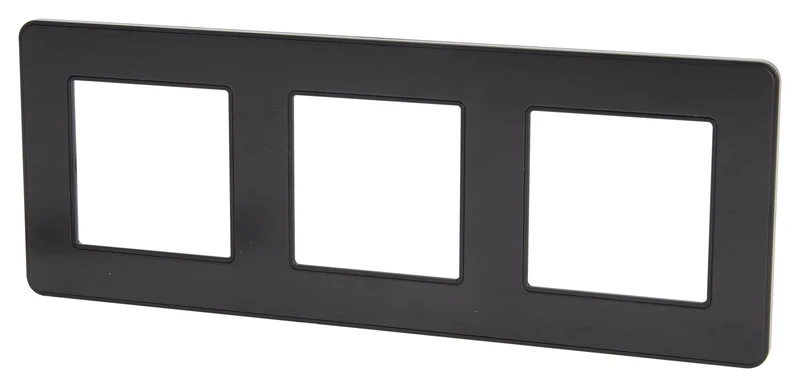 Plaque de finition triple - métal Noir - Kouro - Zenitech