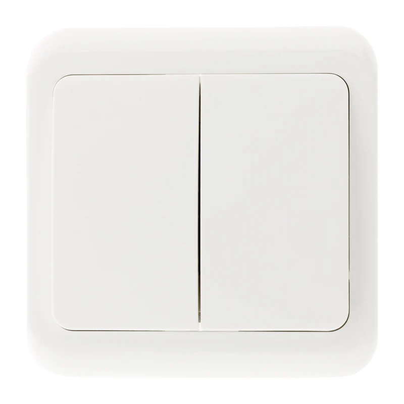 Interrupteur double encastré Antaria - Blanc - Zenitech