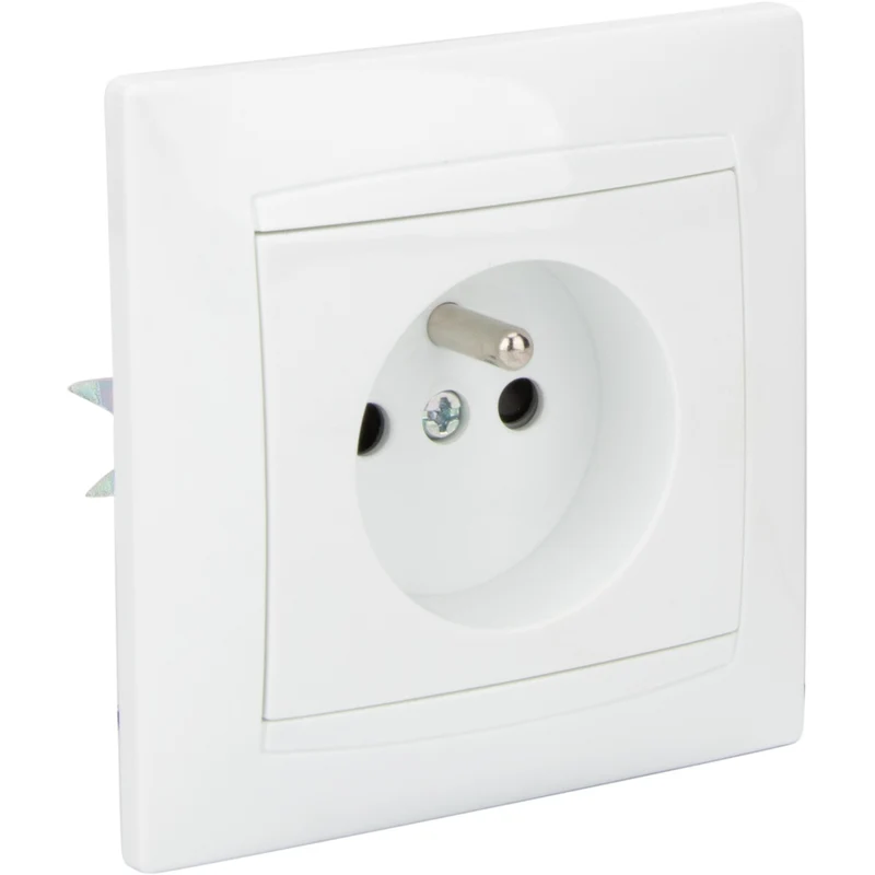 Prise 2P+T encastrée Zyna - Blanc - Zenitech