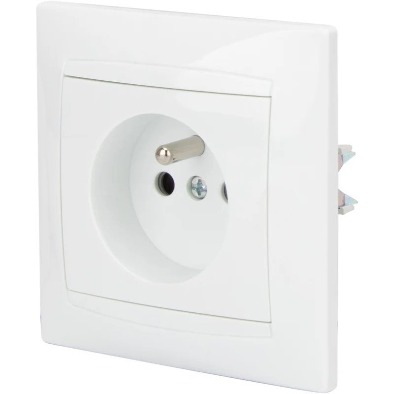 Prise 2P+T encastrée Zyna - Blanc - Zenitech
