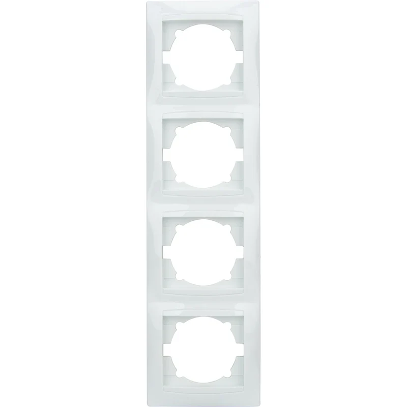 Plaque encastrée 4 boîtes Verticales Zyna - Blanc - Zenitech