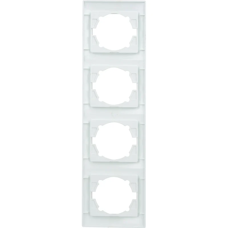 Plaque encastrée 4 boîtes Verticales Zyna - Blanc - Zenitech