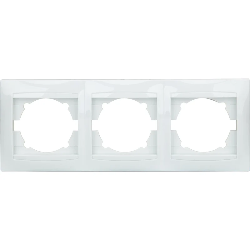 Triple plaque encastrée horizontale Zyna - Blanc - Zenitech
