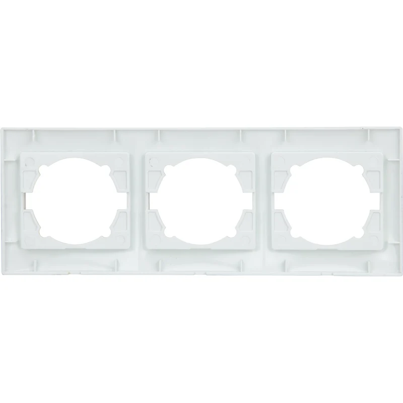 Triple plaque encastrée horizontale Zyna - Blanc - Zenitech
