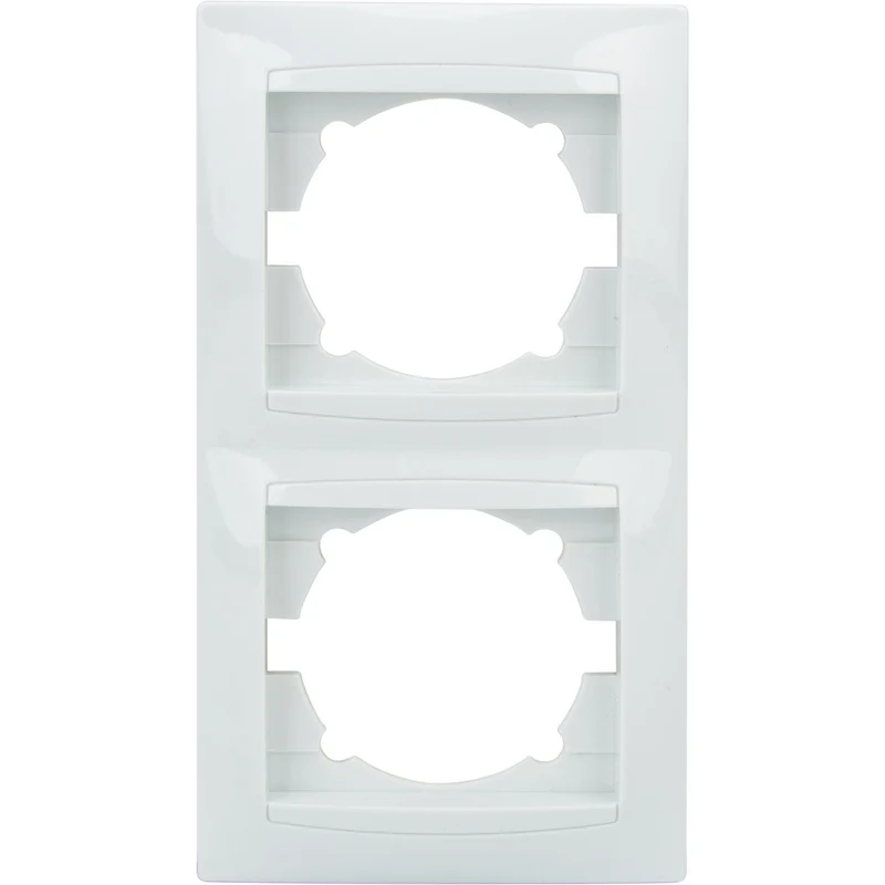 Double plaque encastrée Verticale Zyna - Blanc - Zenitech