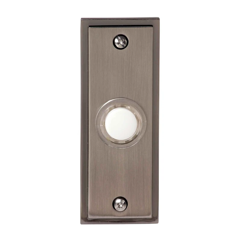 Bouton de sonnette encastré , nickel brossé