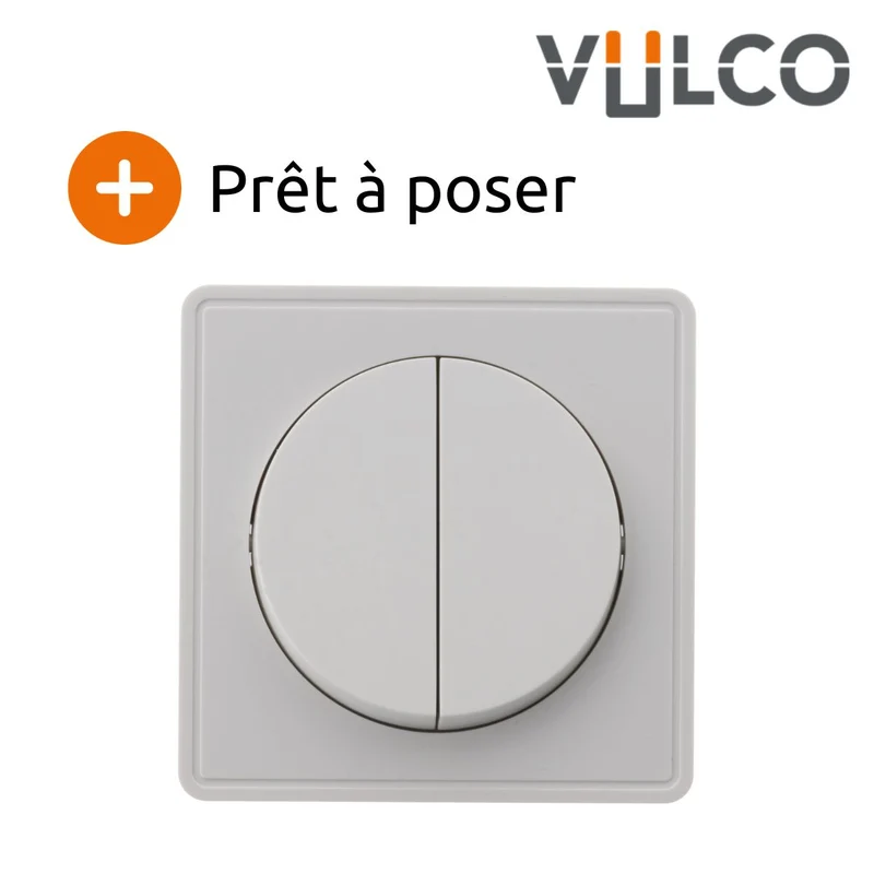 Interrupteur double va et vient 10A saillie Silver - Vulco - Zenitech