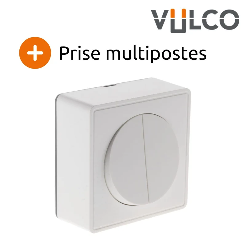 Interrupteur double va et vient 10A saillie Silver - Vulco - Zenitech