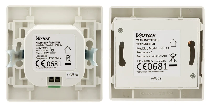 Interrupteur va-et-vient sans fil Venus - blanc - Zenitech