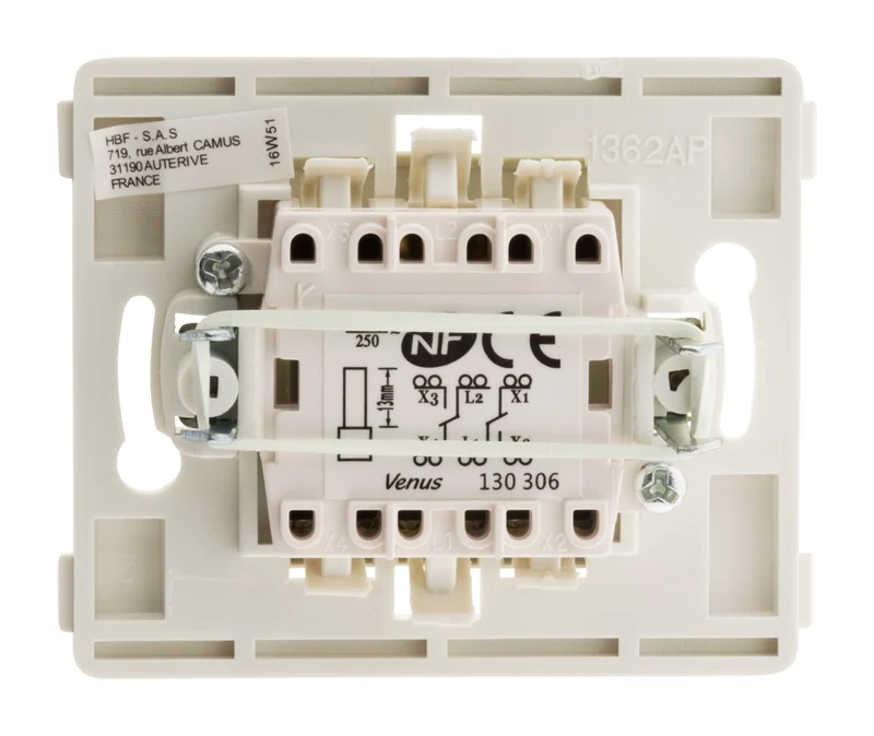 Double va et vient bornes auto composable - blanc - Venus - Zenitech