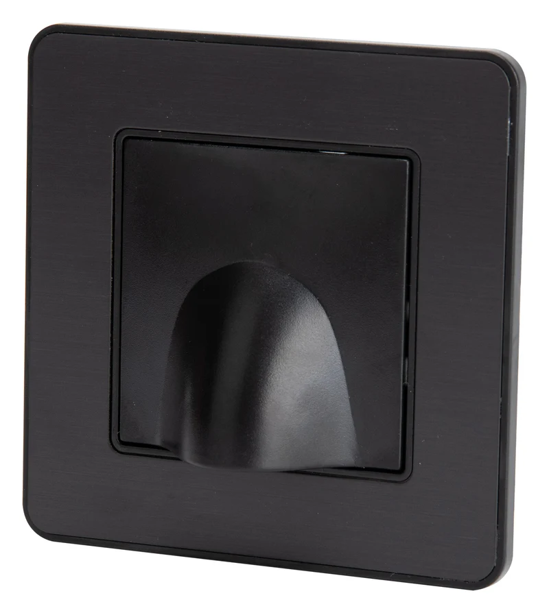 Plaque sortie de Câble 16A complète - métal Noir brossé - Kouro - Zenitech