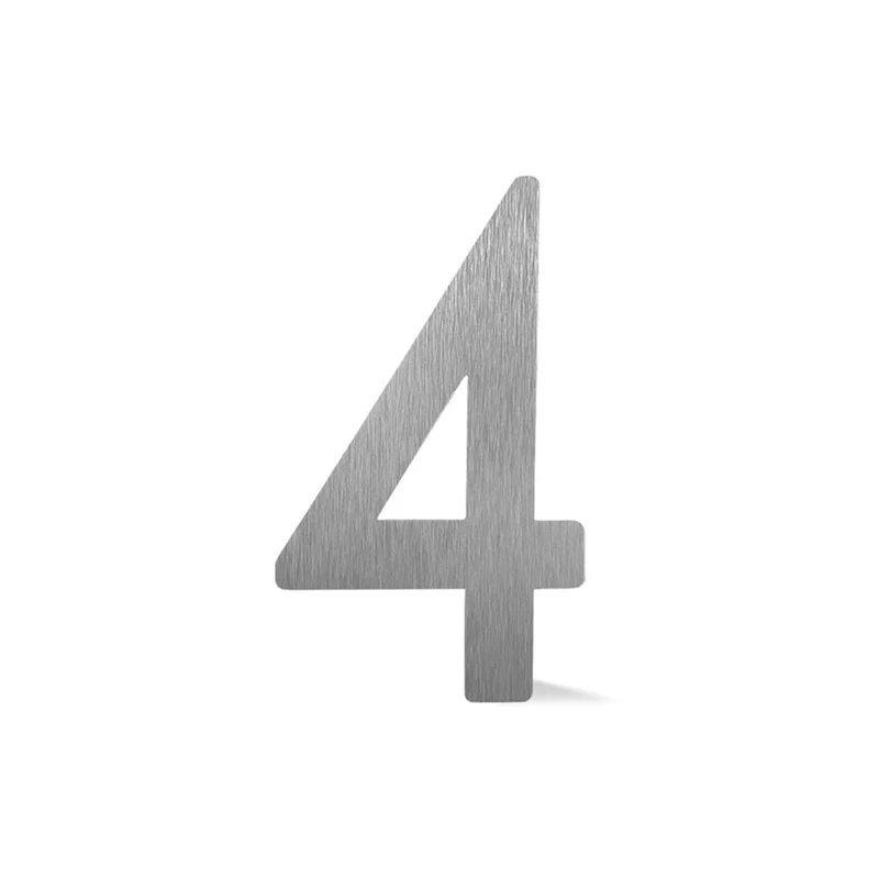 Chiffre autocollant de 4’’ en ABS, #4 (aluminium)
