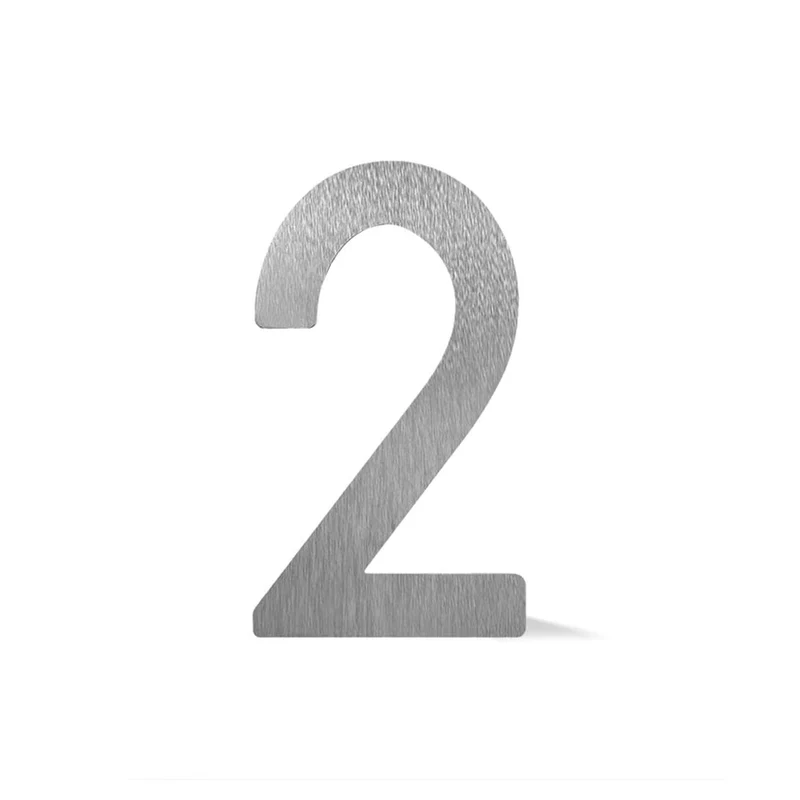 Chiffre autocollant de 4’’ en ABS, #2 (aluminium)