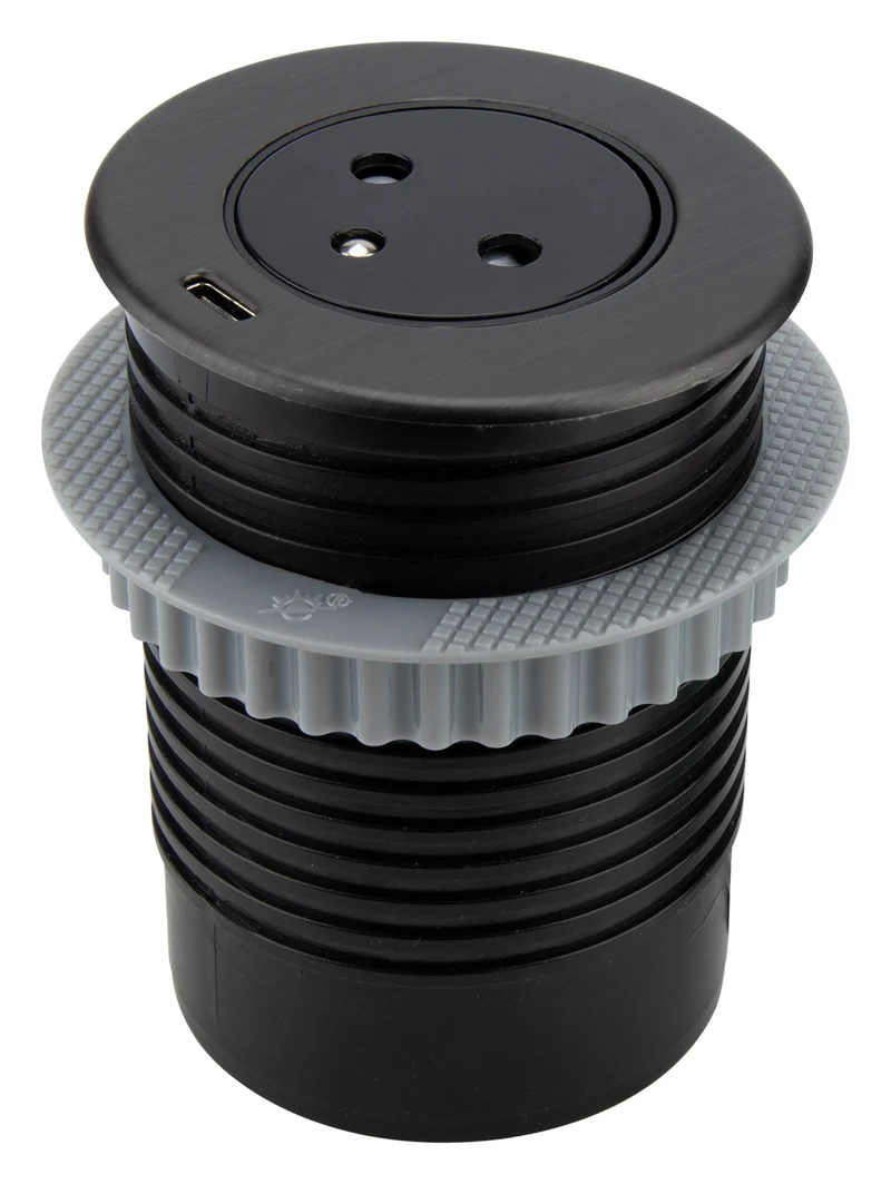 Prise encastrée EasyEject 16A (2P+T) + port USB - Otio