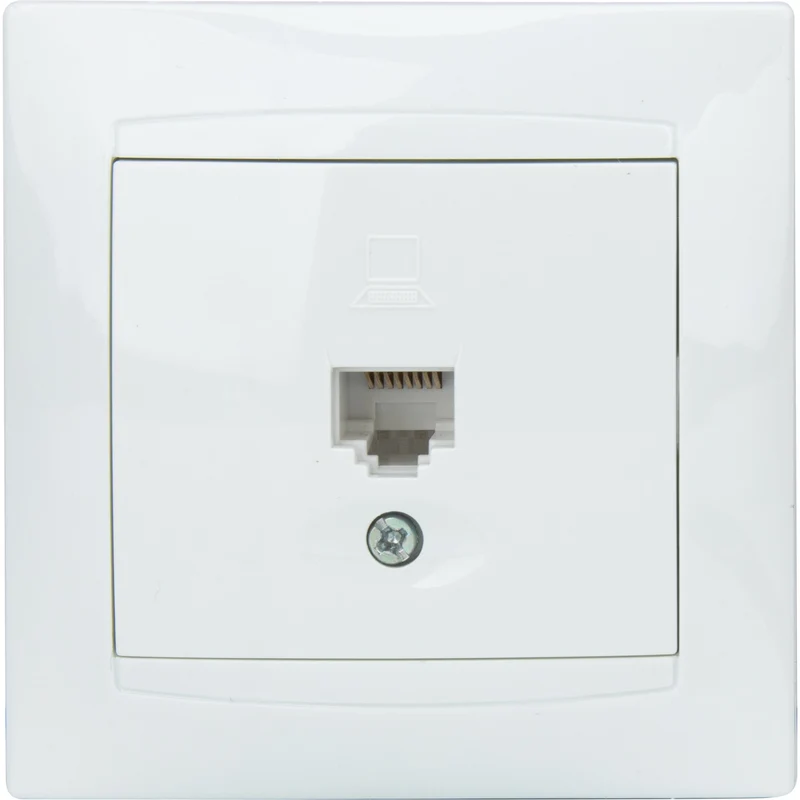Prise RJ45 encastrée Zyna - Blanc - Zenitech
