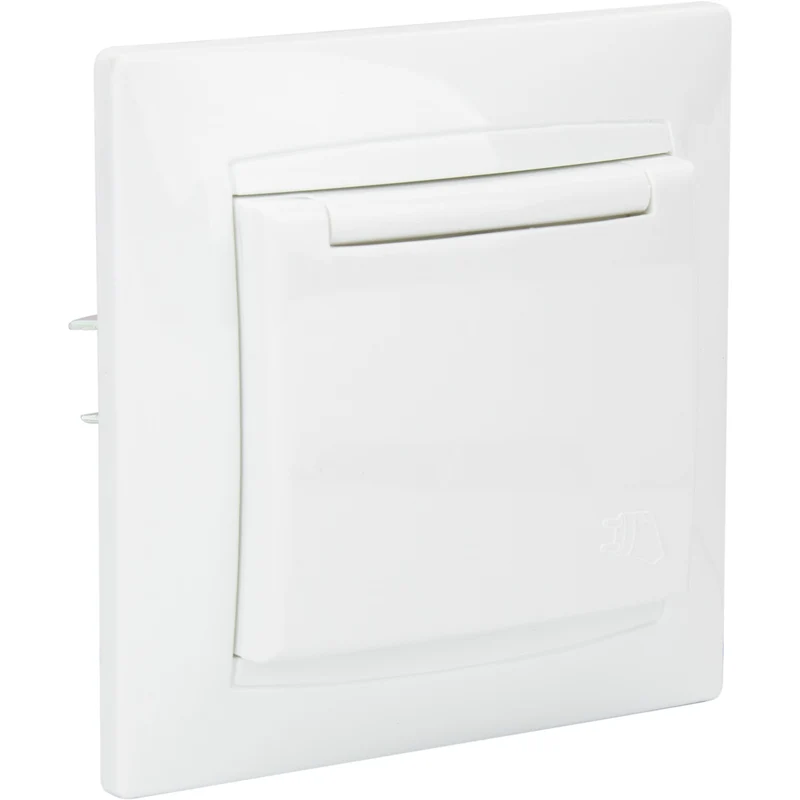 Prise Schuko à clapet encastrée - Blanc - Zyna - Zenitech