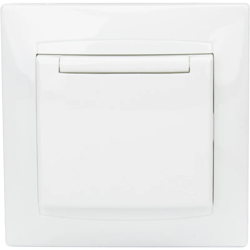 Prise Schuko à clapet encastrée - Blanc - Zyna - Zenitech