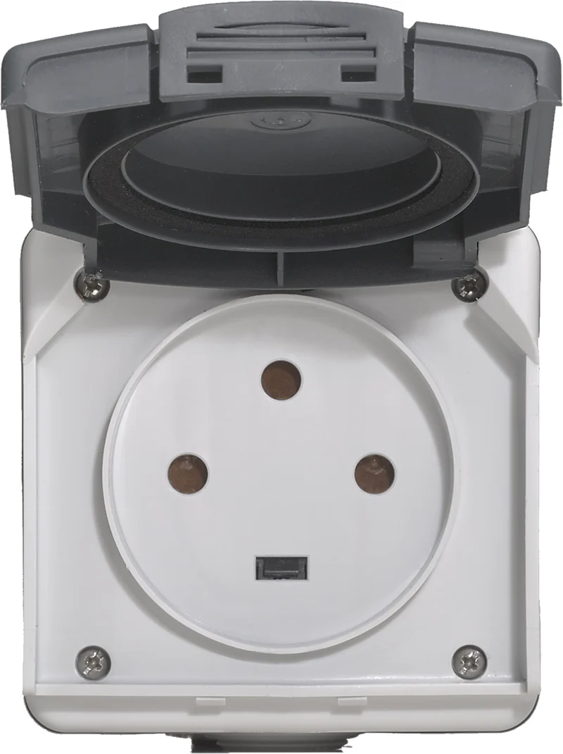 Prise de courant 3P+T 20A IP55 saillie - Plexo - gris - Legrand