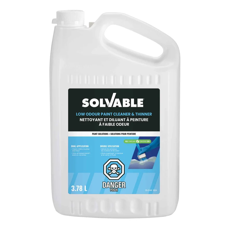 Nettoyant et diluant à peinture à faible odeur, 3,78 L