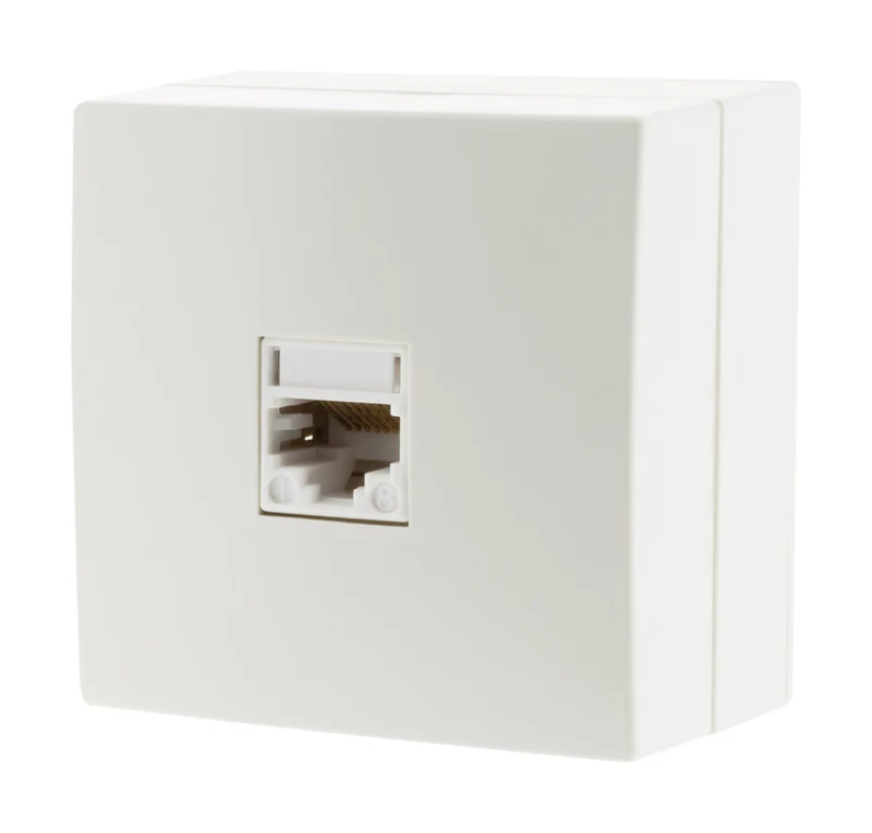 Prise RJ11 en saillie IP20 - Blanc - Zenitech