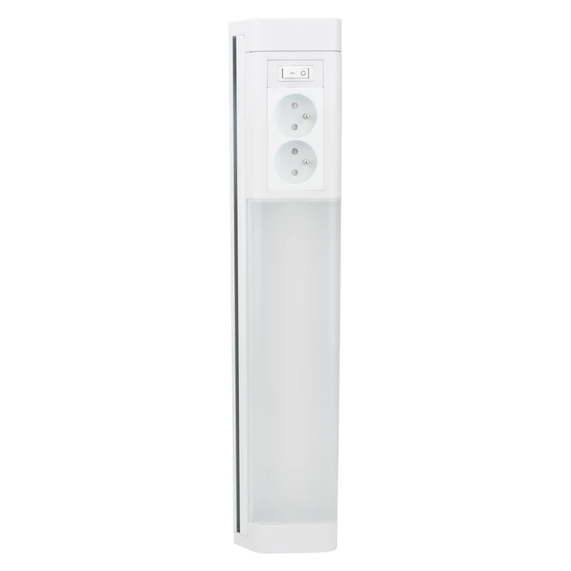 Réglette LED cuisine 10W 850lm 4000K IP20 + 2 prises - Zenitech