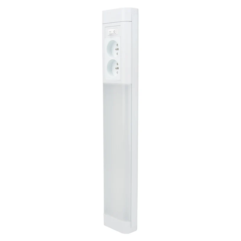 Réglette LED cuisine 10W 850lm 4000K IP20 + 2 prises - Zenitech