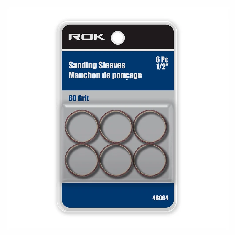 Manchon de ponçage à grain 60, 1/2" (6 unités)