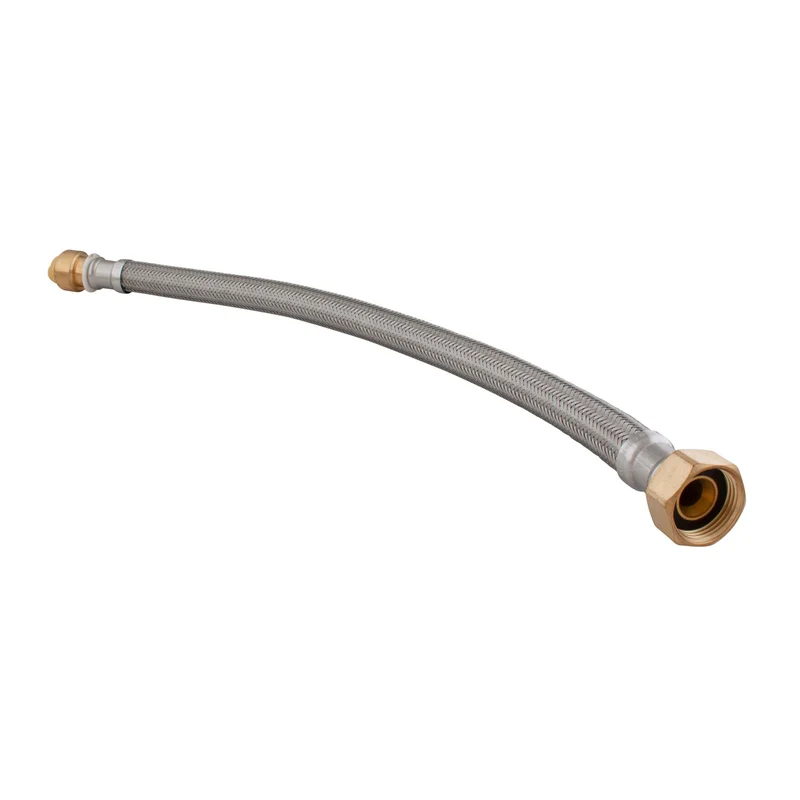 Connecteur tressé pour chauffe-eau à connexion rapide avec port intégral, 1/2'' x 3/4" x 24''