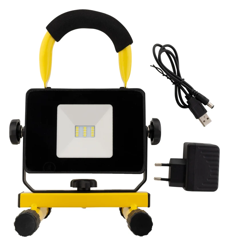 Projecteur LED rechargeable de chantier - jaune - Zenitech