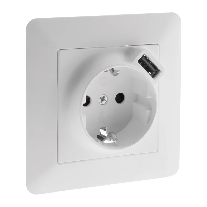 Prise Schuko Asfora + USB - Zenitech