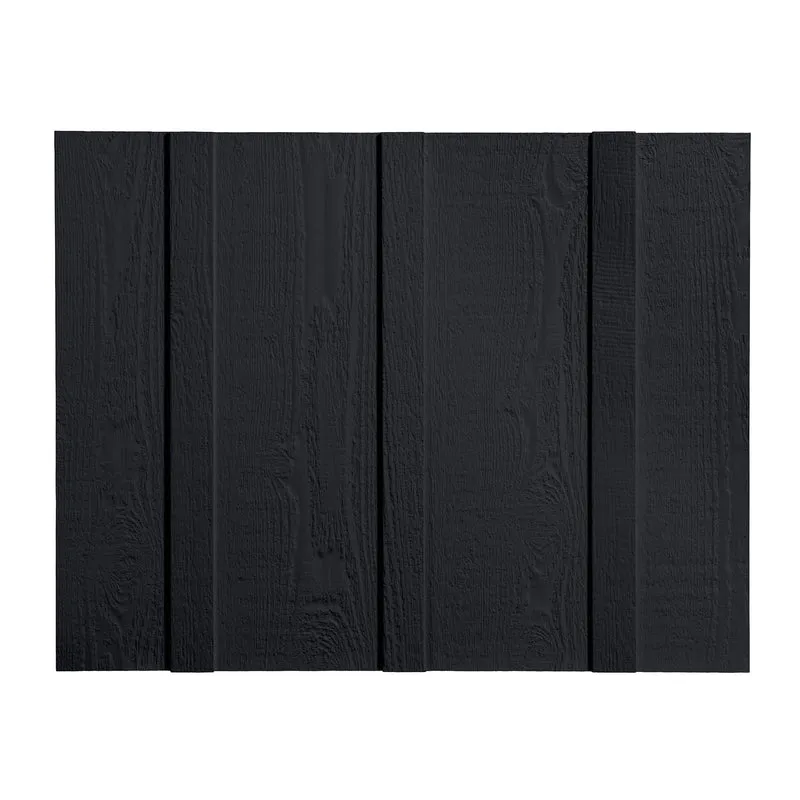 Planche de revêtement avec latte de 3/8" x 12" x 144", noir (4 unités)