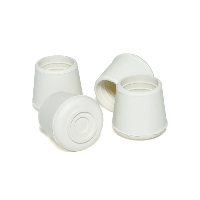 Embout de caoutchouc rond de 7/8'' DI, blanc (4 unités)