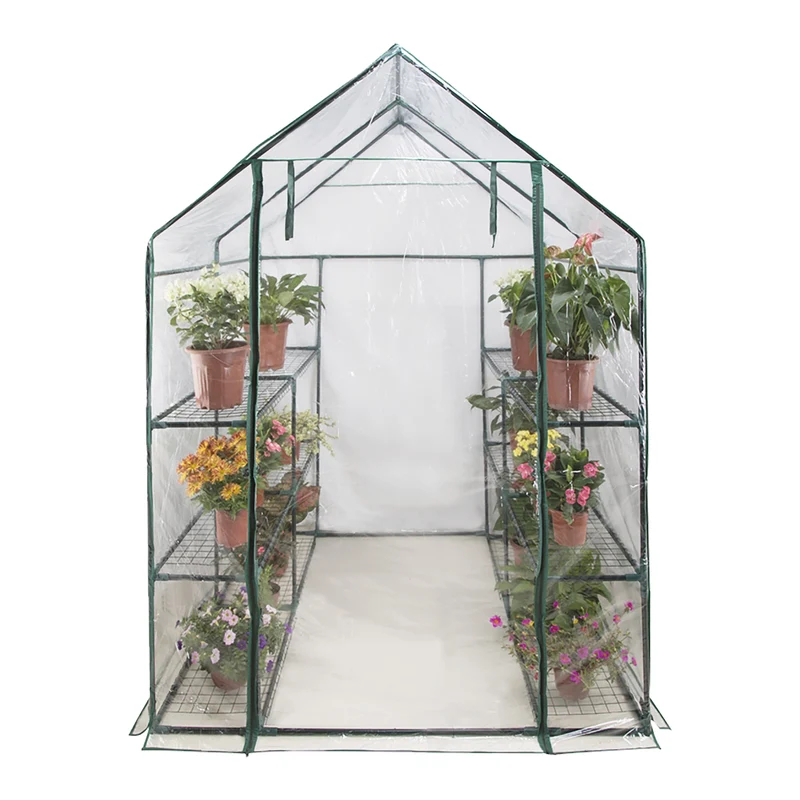 Serre de jardin à 6 niveaux avec entrée, 56,5'' x 56,5'' x 77''