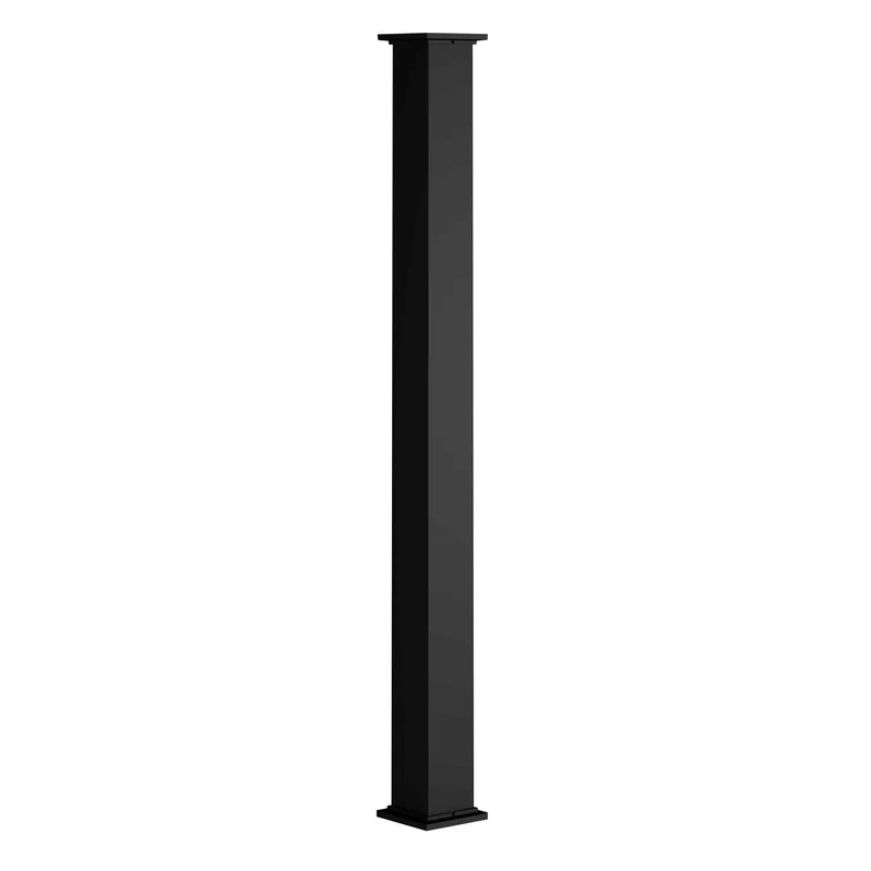 Colonne carrée avec finition de base et de dessus, 5-1/4'' x 10'' (noir)