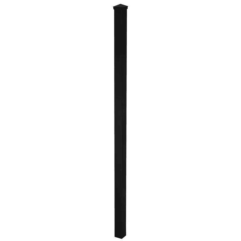 Poteau pour l'installation de clôture de 4' à 5' de hauteur, 96'' (noir)