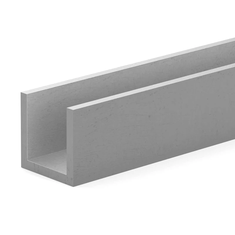 Profilé en U en aluminium, 1/16'' x 1/2'' x 72''
