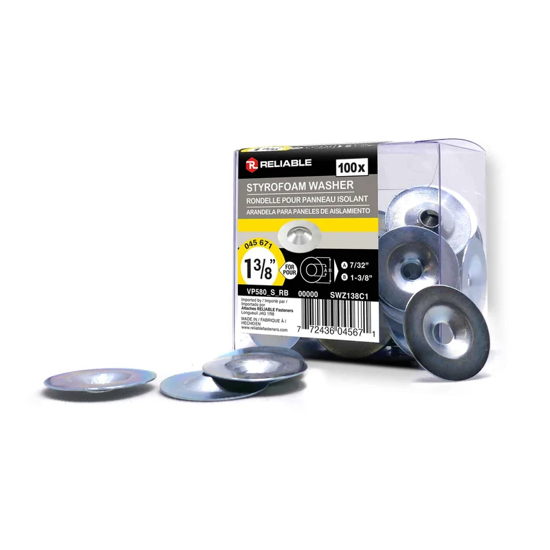 Rondelle en acier pour polystyrène, 1-3/8'' (100 unités)