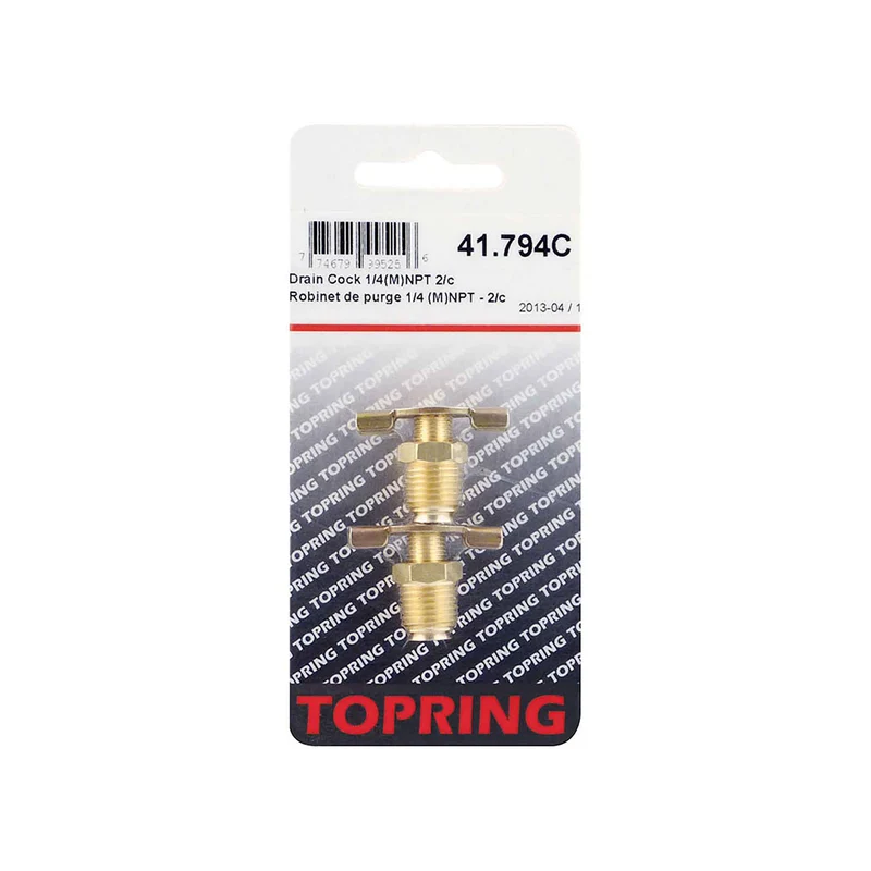 Valve de purge en laiton, 1/4 (M) NPT (2 unités)