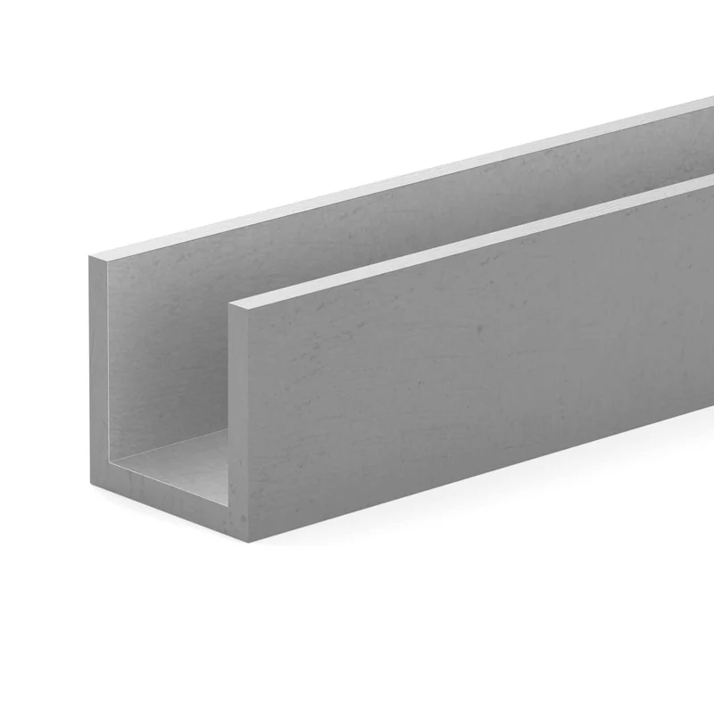 Profilé en U en aluminium, 1/16'' x 1/4'' x 72''
