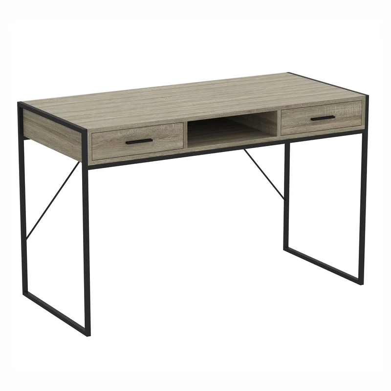 Bureau de travail avec 2 tiroirs et 1 étagère, 48" x 22" x 30"
