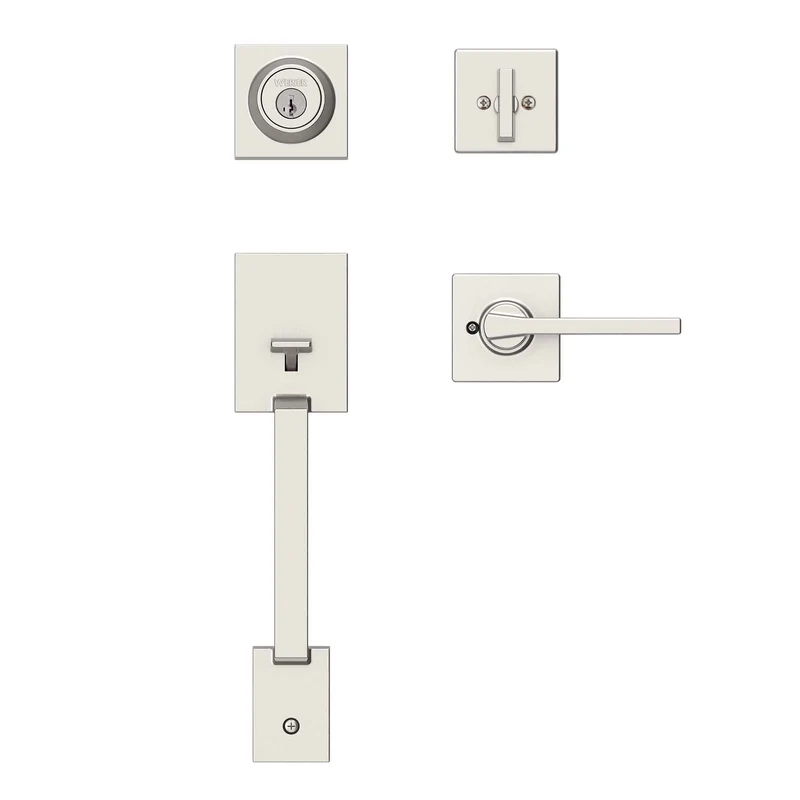 Clenche d’entrée Amador avec levier Casey et SmartKey, nickel satiné