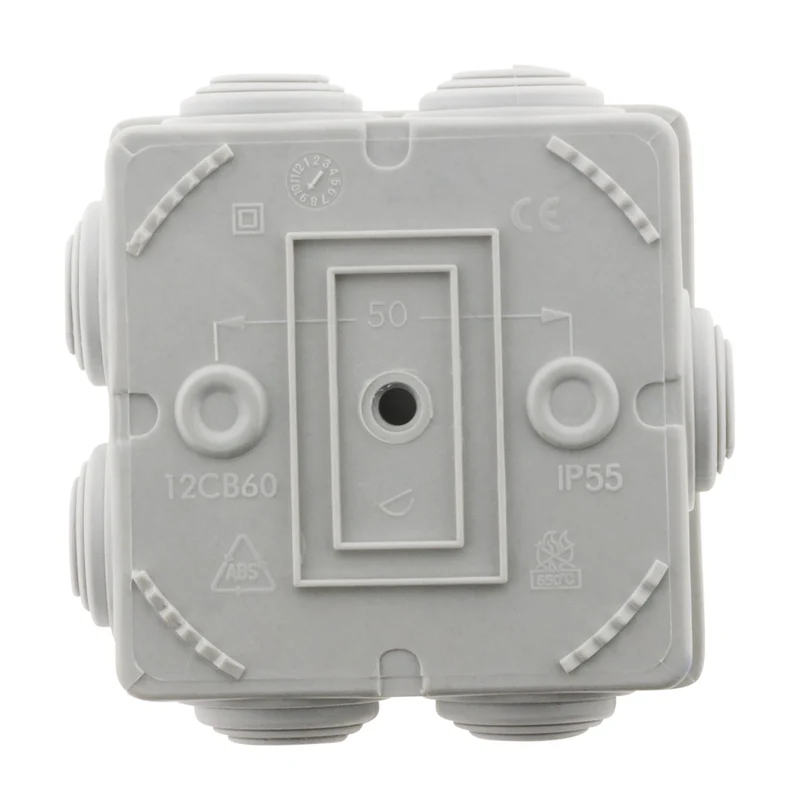 Boîte dérivation étanche 80x80x46mm - Gris - IP55 - Zenitech