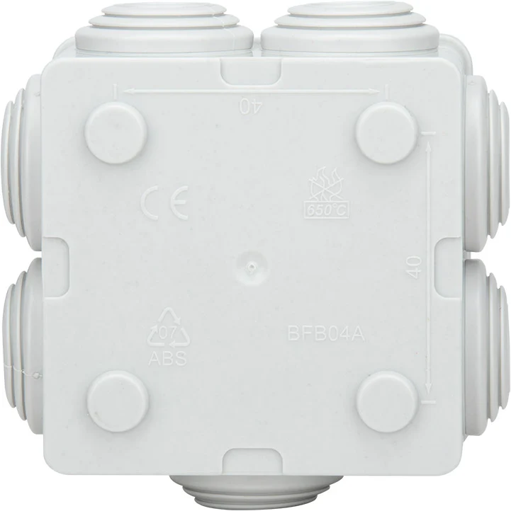 Boîte de dérivation IP55 60x60x40mm - Blanc - Zenitech