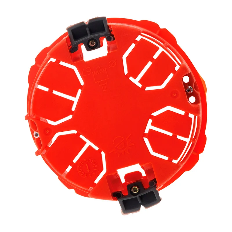 Lot de 5 boîtes d'encastrement cloison sèche Ø67x40mm - Rouge - Zenitech