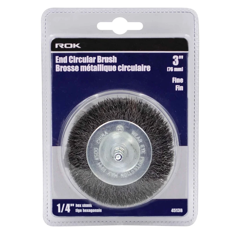 Brosse métallique circulaire, 3'' (fin)