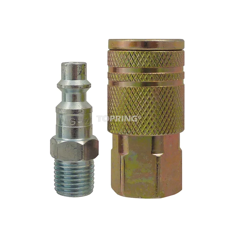 Kit 1/4 industriel avec raccord rapide en acier et 1 embout, 1/4 (F) NPT (2 pièces)