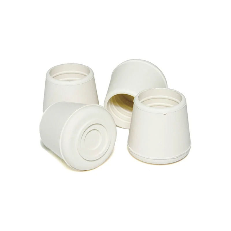 Embout de caoutchouc rond de 1'' DI, blanc (4 unités)
