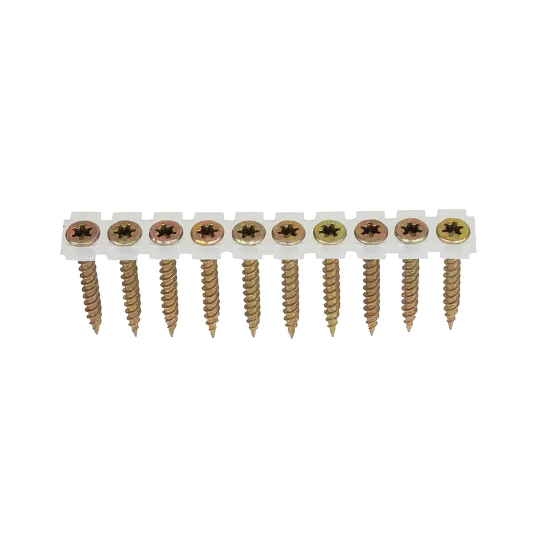 Vis à bois en zinc jaune sur bande pour utilisation avec embout Torx T25, #8 x 1-1/2'' (1 000 unités)