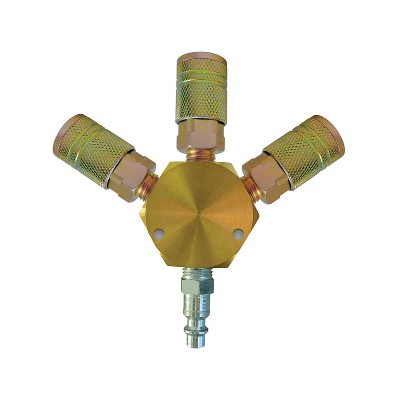 Distributeur en laiton, 3 raccords rapides de 1/4 industriel